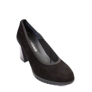Vernissage 73945 Black Suede Leather Platform Heel Pumps